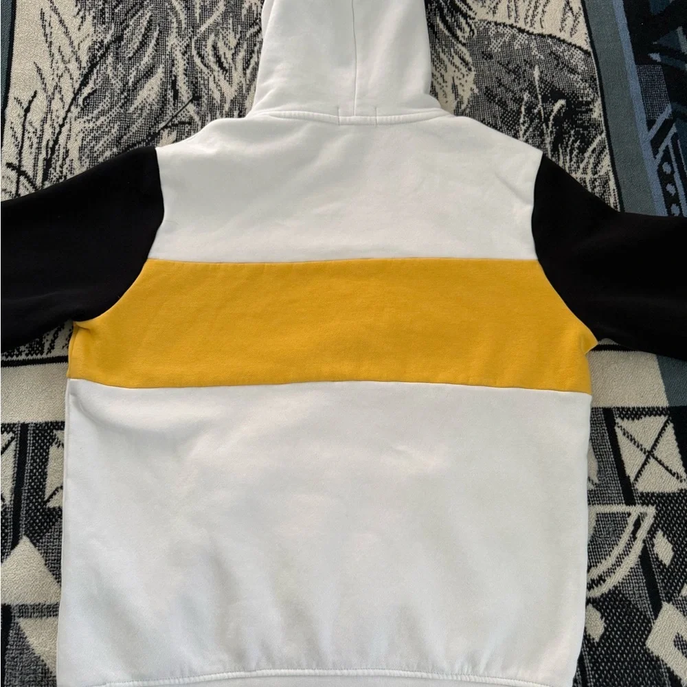Polo Ralph Lauren Double Knit White/Yellow Gold/Black Colorblock Pullover Hoodie